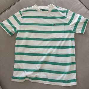 Vineyard Vines Green and White Boys Cotton Tee
